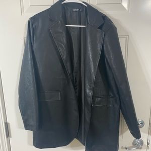 Oversized leather blazer